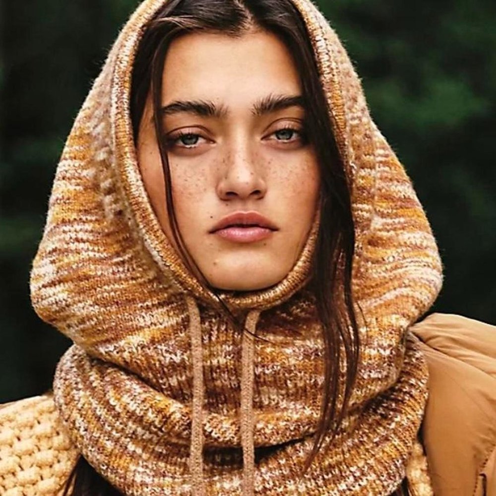 Free People Knitted Hooded Cowl